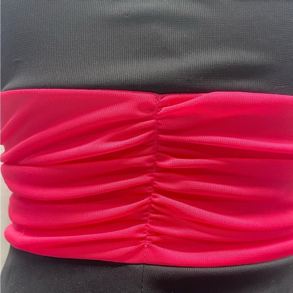 B. Smart Y2K Black and Pink Ruched Sundress Sleeveless Size 7/8 Knee Length - Picture 8 of 12